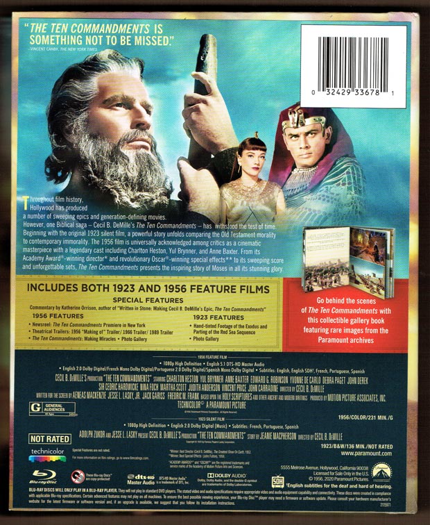 Ten Commandments Blu Ray Package Details