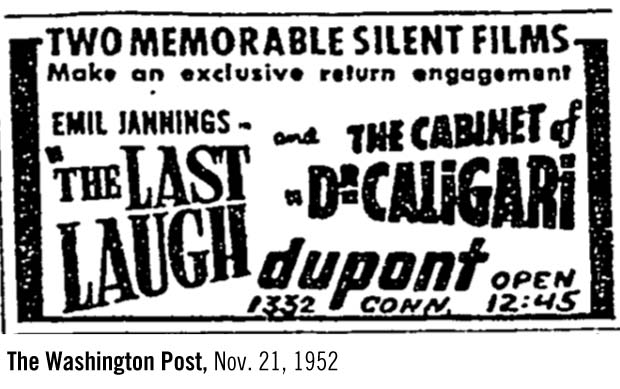 The Cabinet of Dr. Caligarri and The Last Laugh - Emil Jannings 1952