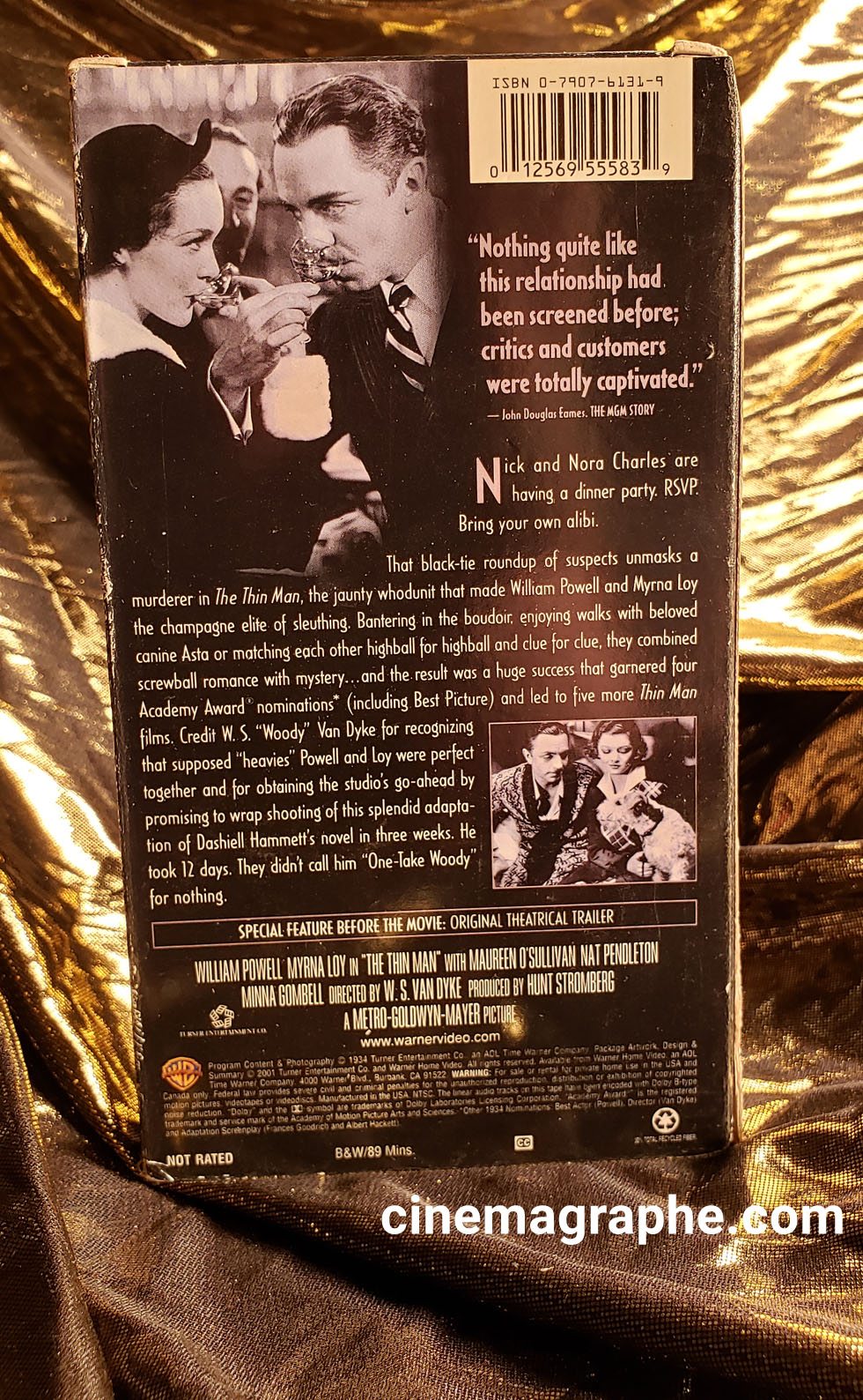 Back Text - The Thin Man movie Video VHS tape box